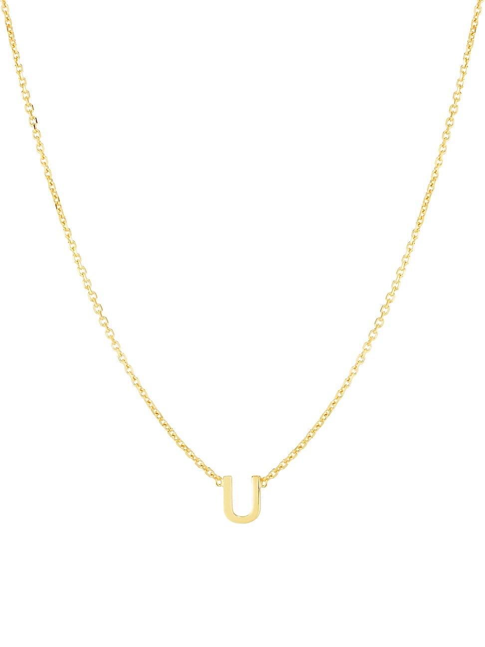Womens 14K Yellow Gold Initial Pendant Necklace Product Image