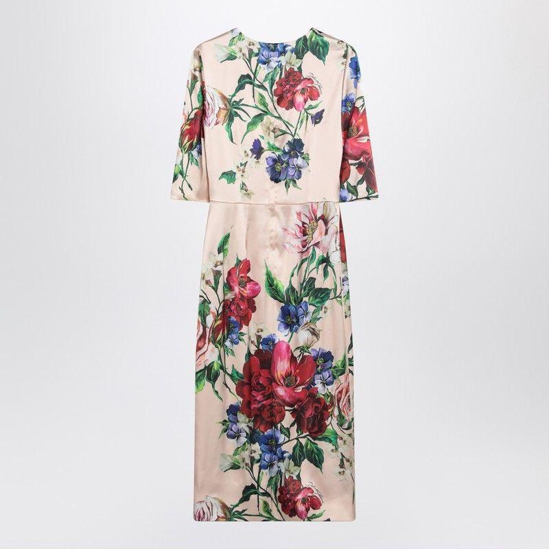 DOLCE & GABBANA Women Flower Print Midi Dress In Neutral Product Image