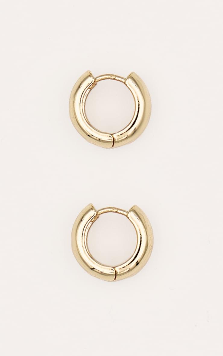 Gold Huggie Hoop Earrings Product Image