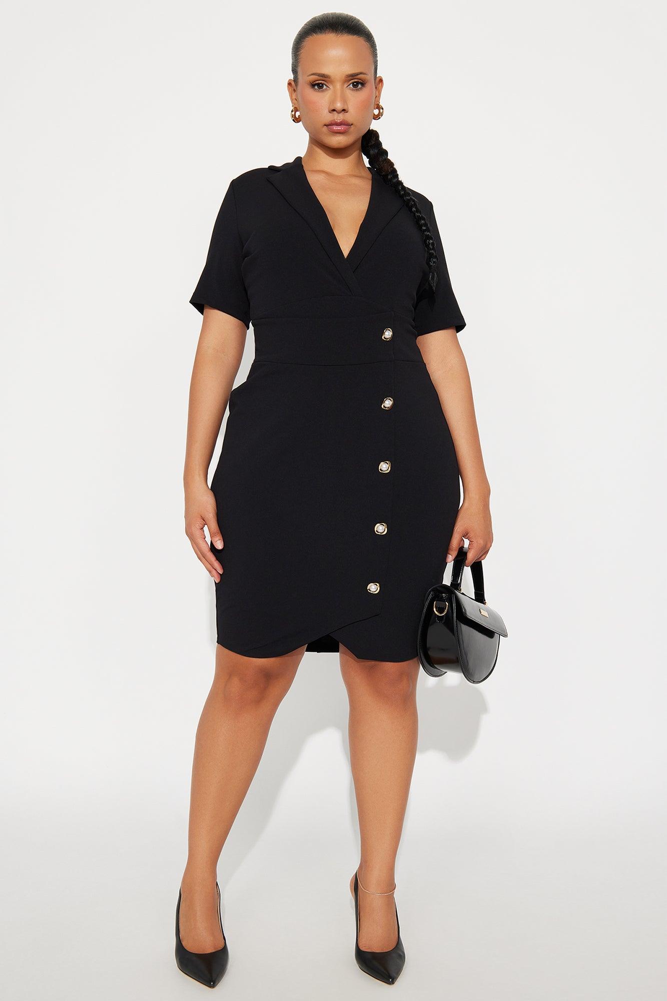 Gia Collar Mini Shirt Dress - Black Female Product Image