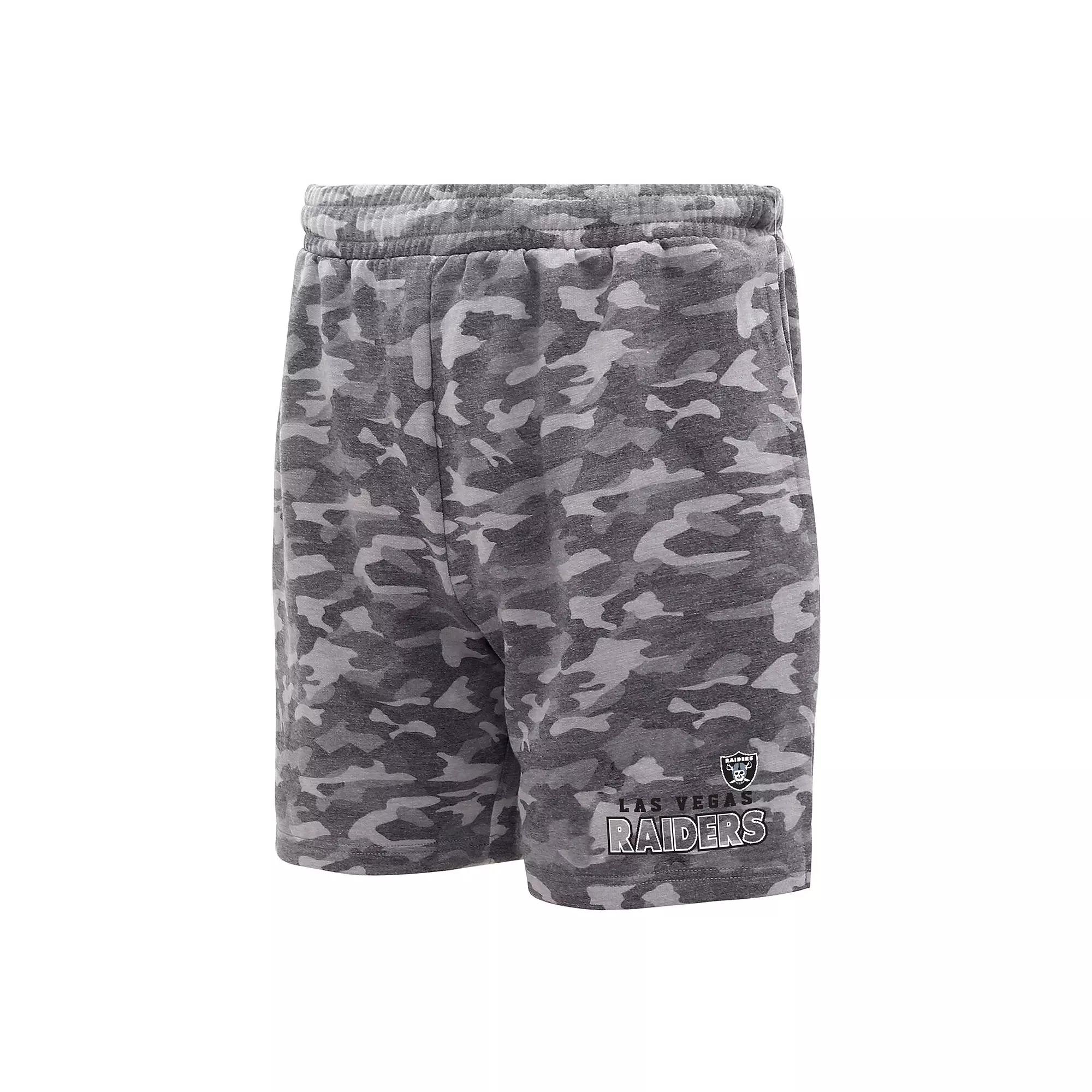 Men's Concepts Sport Charcoal Las Vegas Raiders Biscayne Camo Shorts,  Product Image