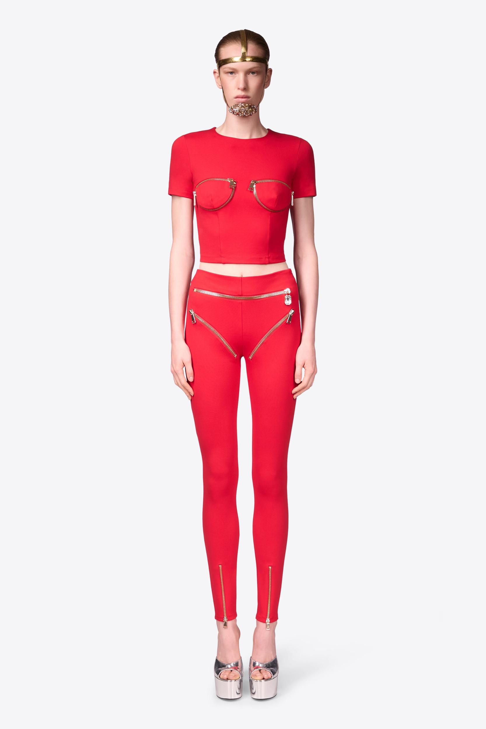 Zipper Bustier Cup T-Shirt Product Image