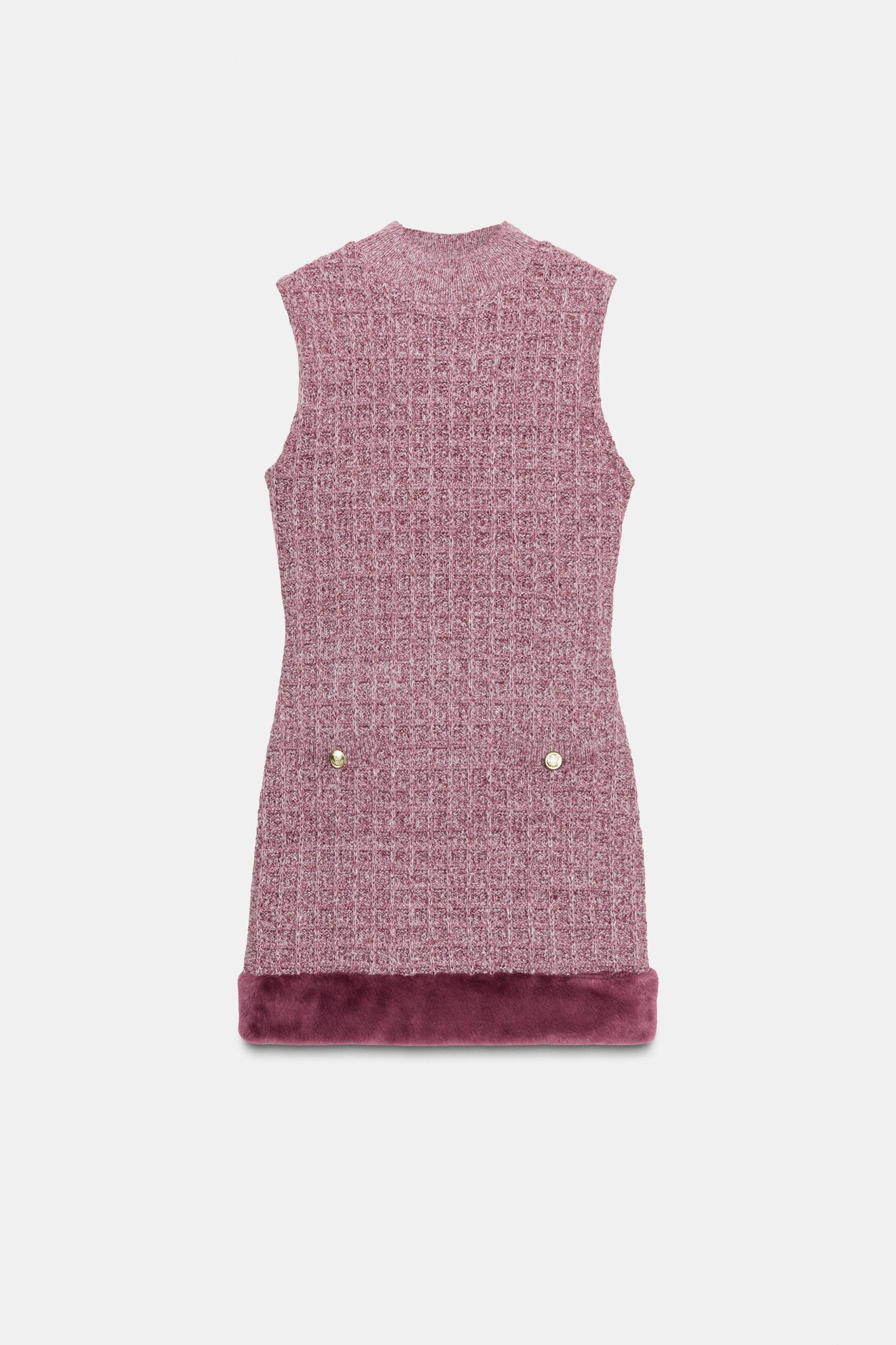 FAUX FUR TEXTURED DRESS Product Image