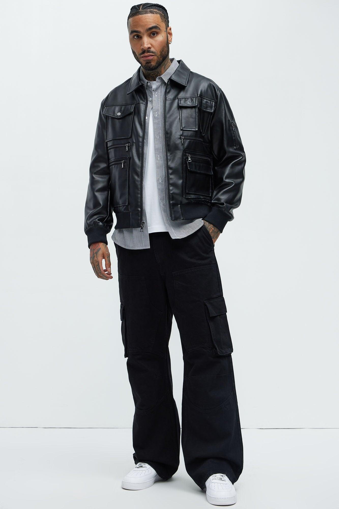 Austin Cargo Varsity Jacket - Black Product Image