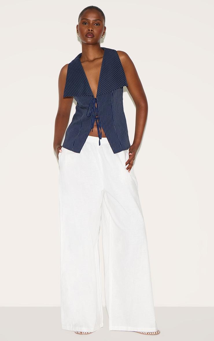 Indigo Blue Striped Cotton Vest Product Image