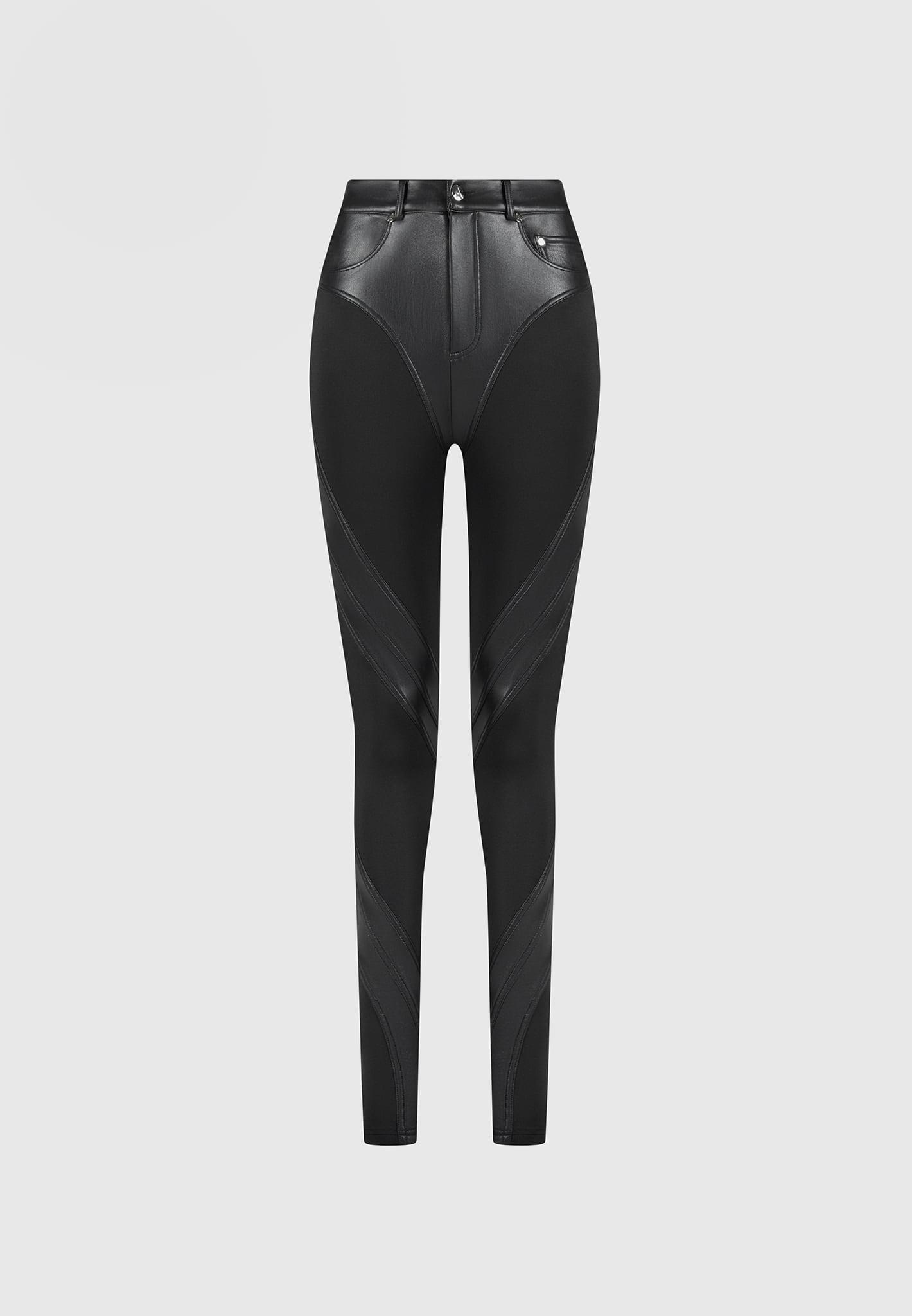 Leather Contour Leggings - Black Female Product Image