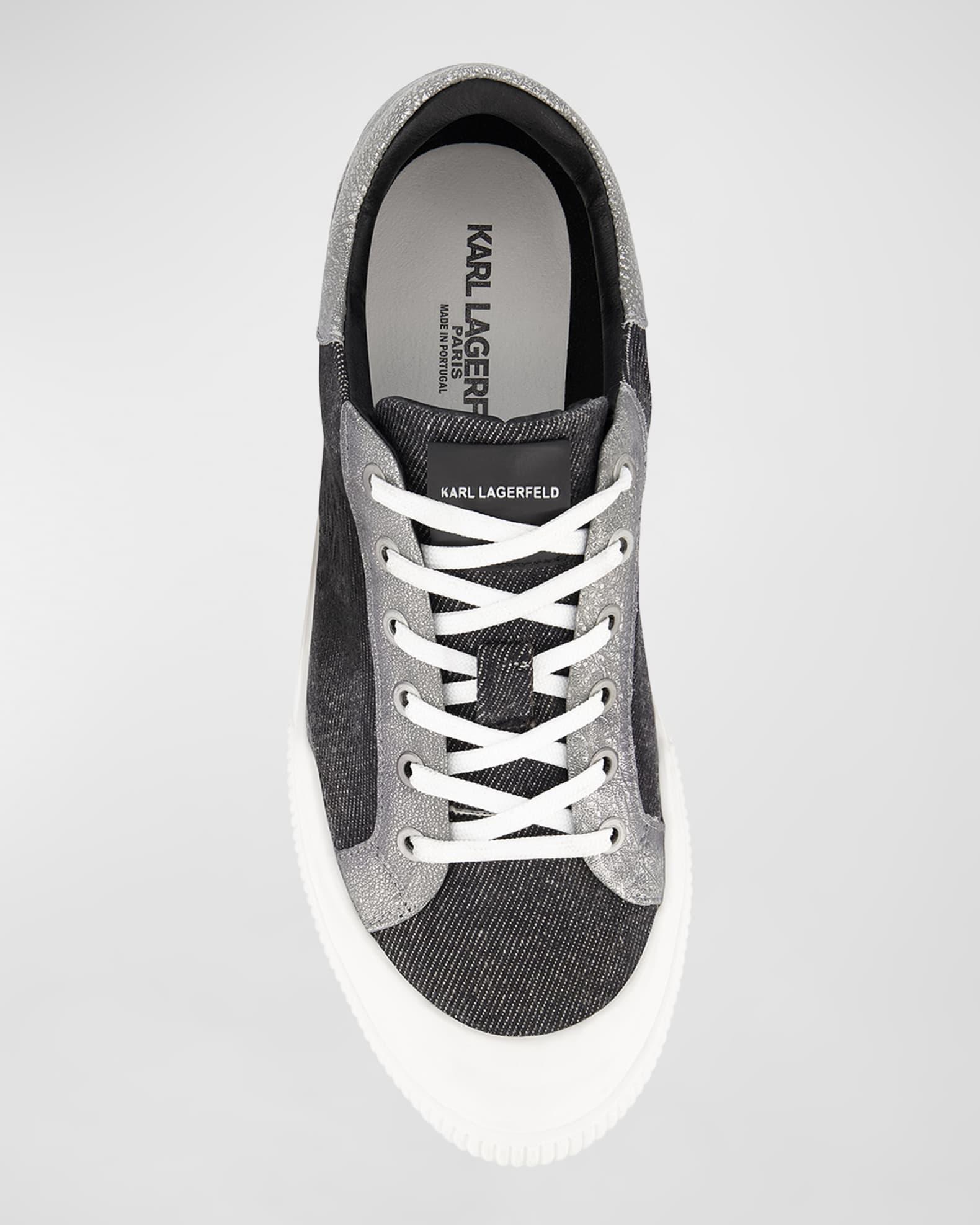 Men's Denim Side Logo Low-Top Sneakers Product Image