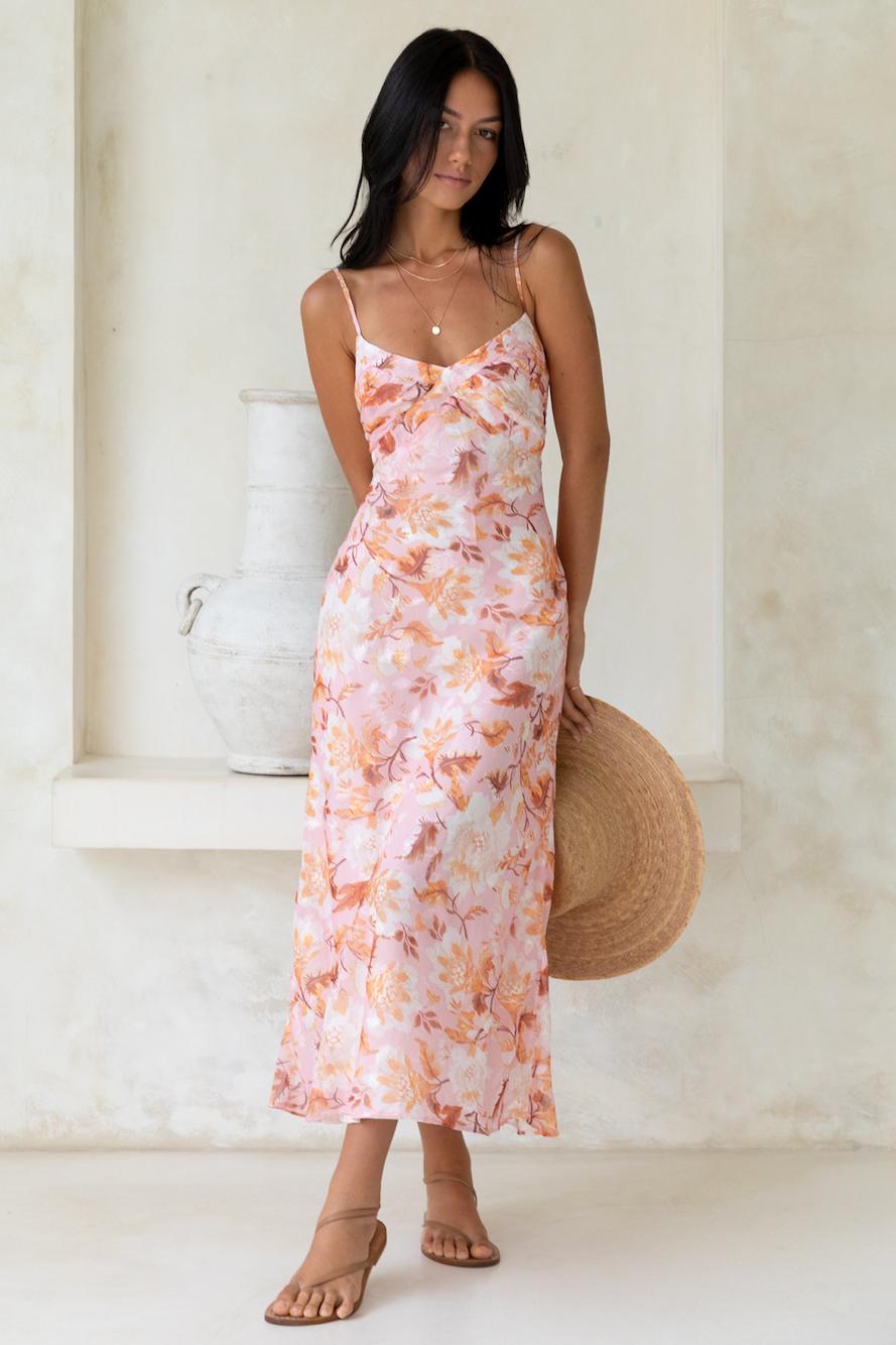 Bed Of Roses Maxi Dress Pink Product Image