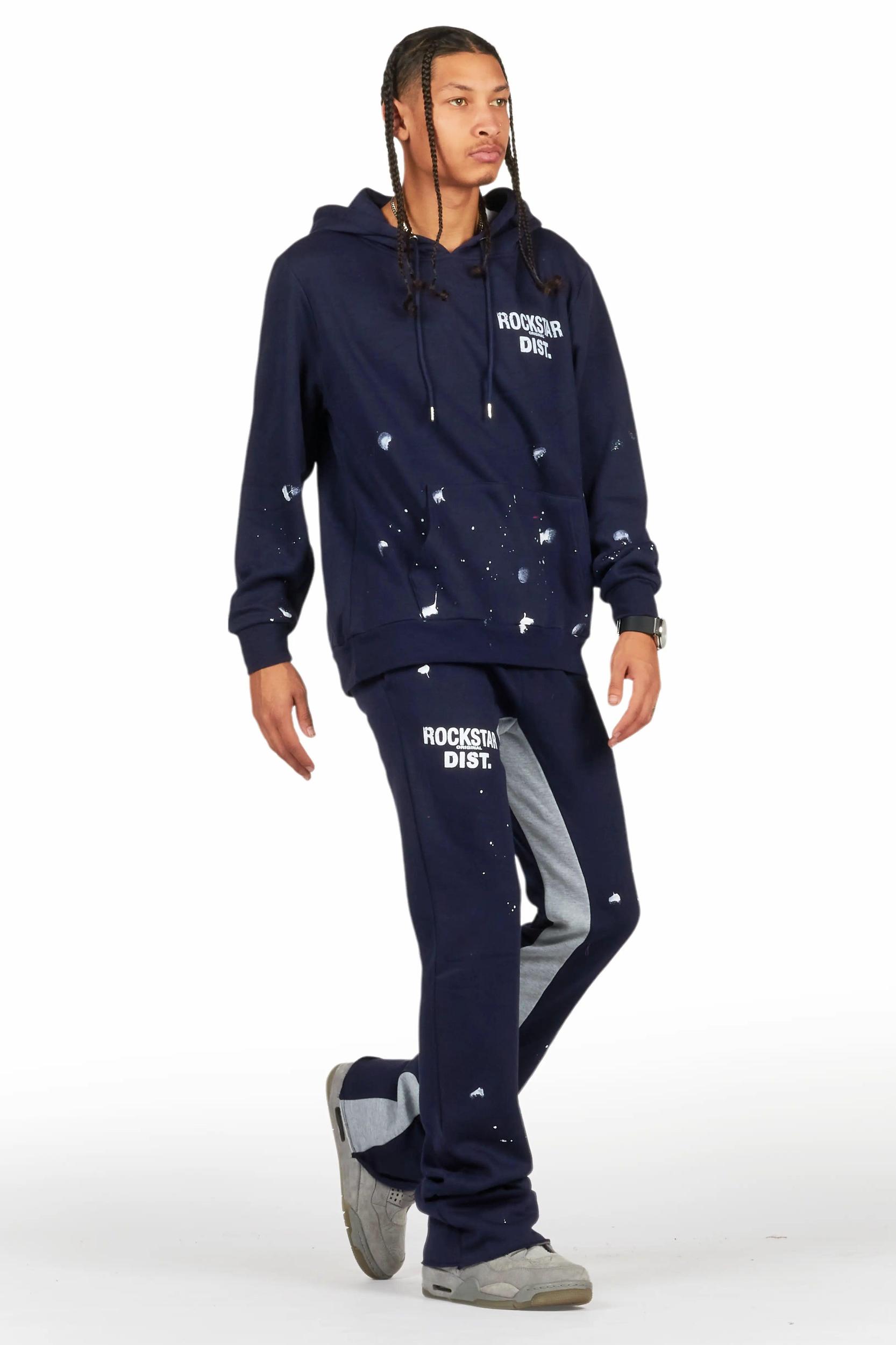 Raffer Navy Hoodie Baggy Fit Pant Track Set Male Product Image