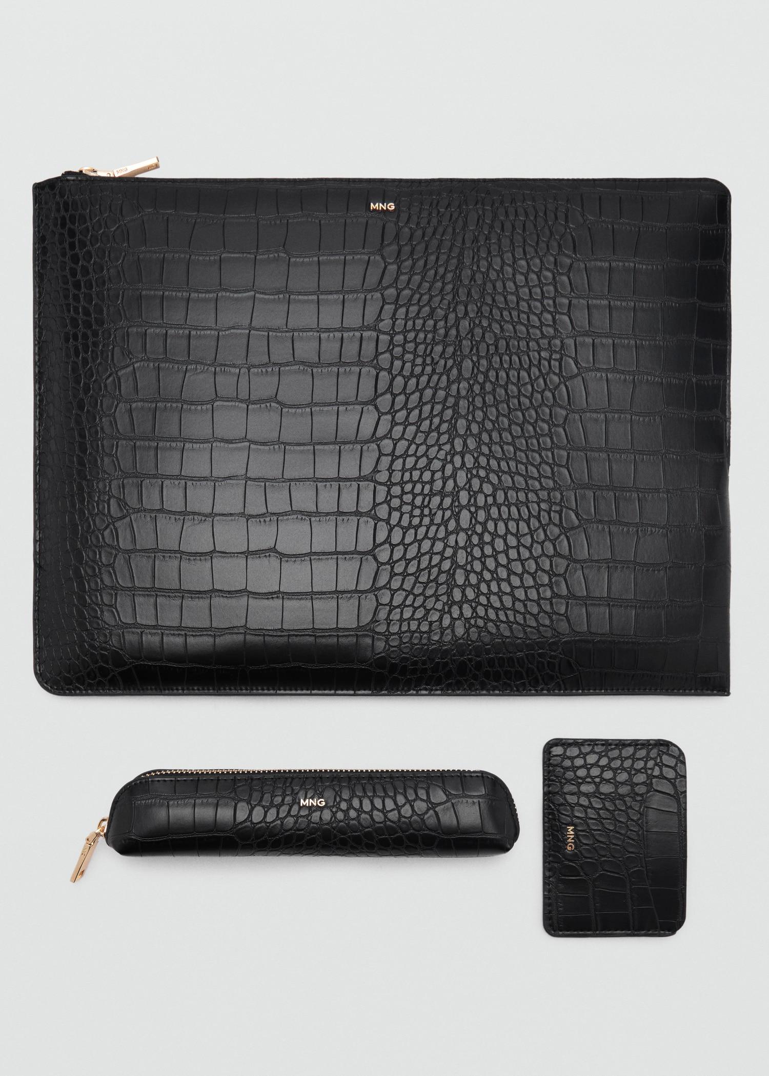Croc-effect cardholder - Women | MANGO USA Product Image