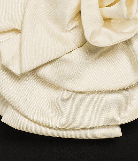 Muse by Marchesa Camelia Crepe Strapless Neck Sleeveless Rosette Bodycon Midi Dress Product Image