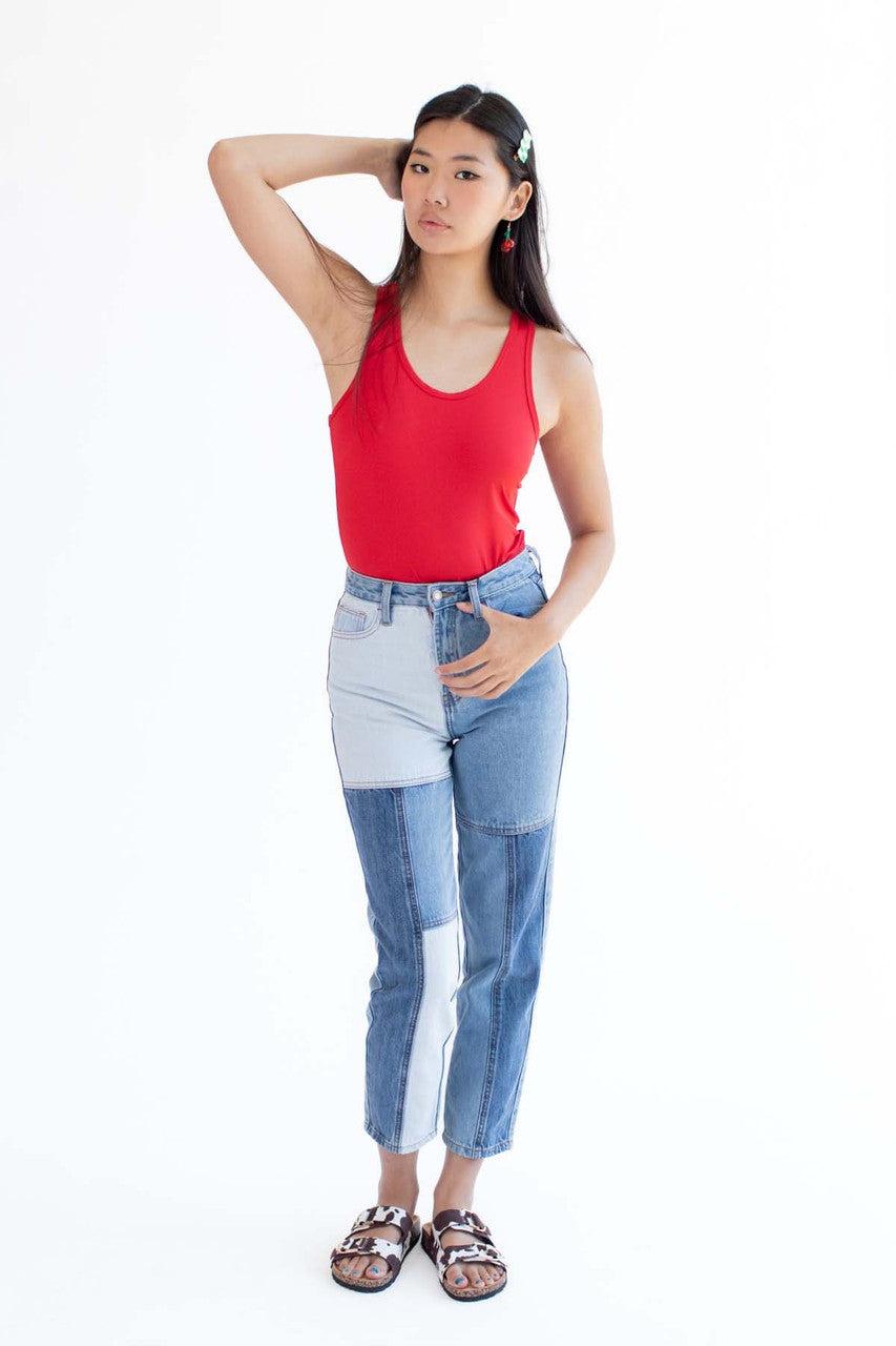 Red Solid Racerback Bodysuit Product Image