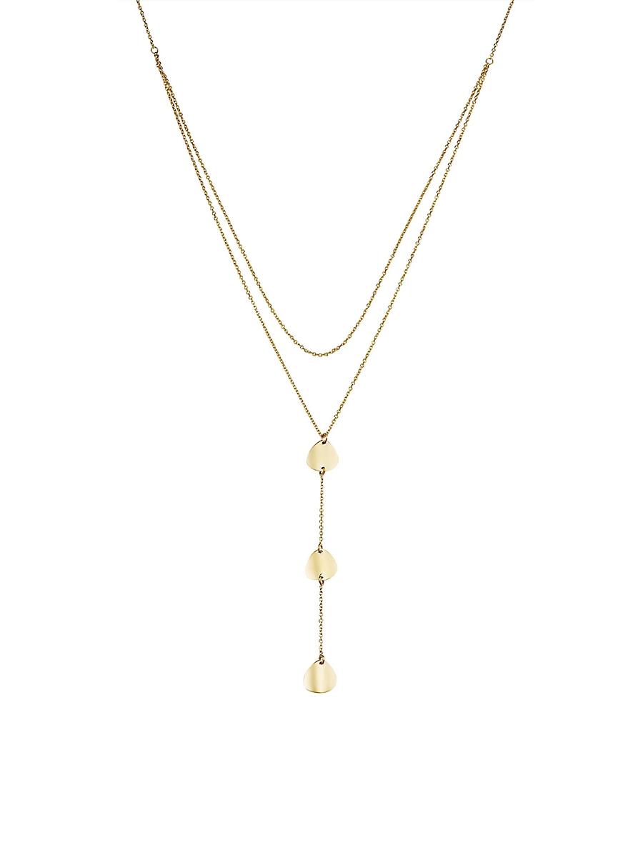 Womens 14K Yellow Solid Gold Botticelli Drop Necklace Product Image