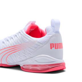 PUMA Voltaic Evo Women's Wide Running Shoes in White/Sunset Glow Product Image
