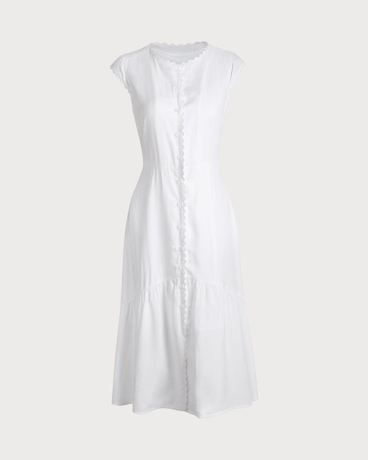 The Solid Color Lapel Midi Dress Female Product Image