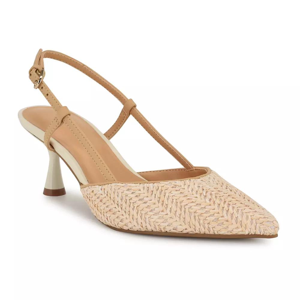 Nine West Rowen Women's Slingback Dress Pumps, Size: 9.5, Ivory Natural Product Image