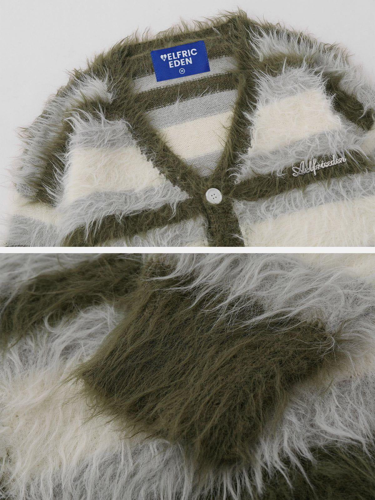 Aelfric Eden Oversized Blocking Striped Cardigans Product Image