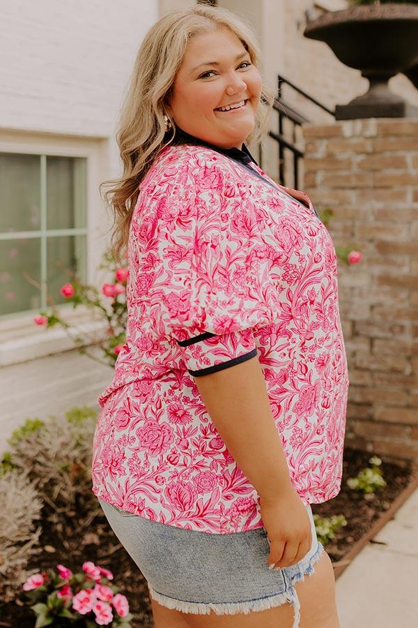 Sonoma Charm Floral Top in Pink Curves Product Image