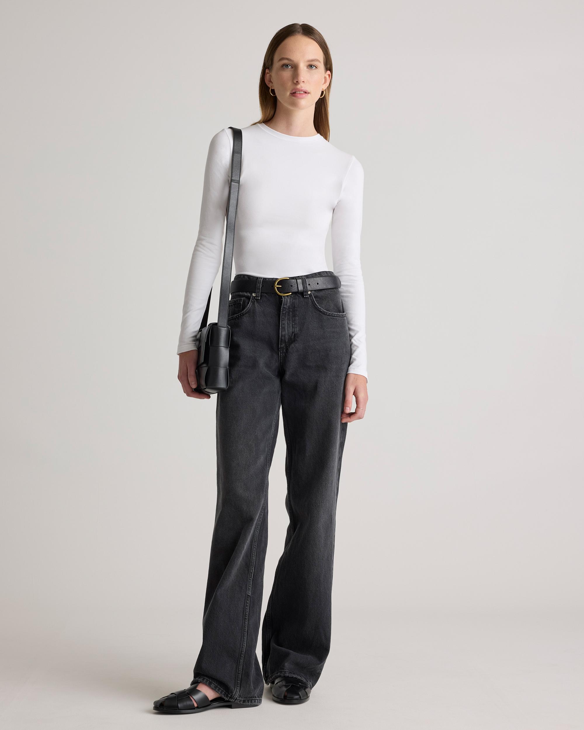 Quince | Women's Stretch Cotton Jersey Fitted Long Sleeve T-Shirt Organic Cotton Product Image