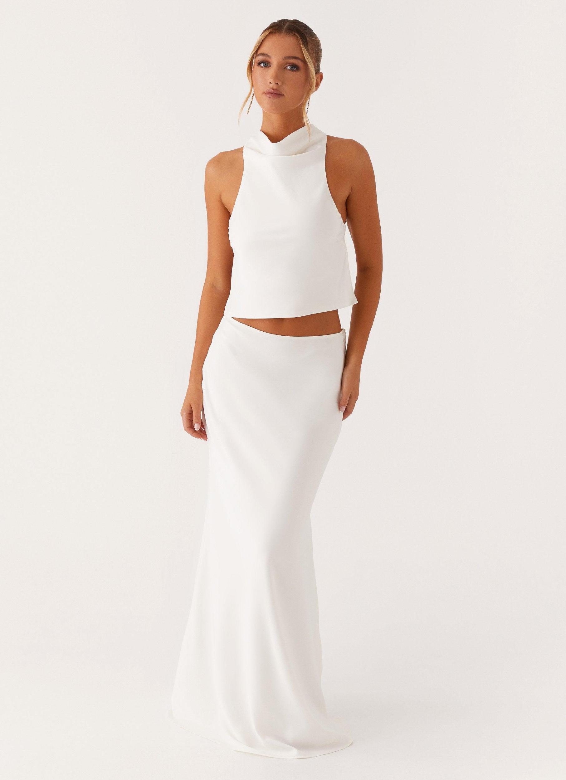 Brookie Satin Top - White Product Image