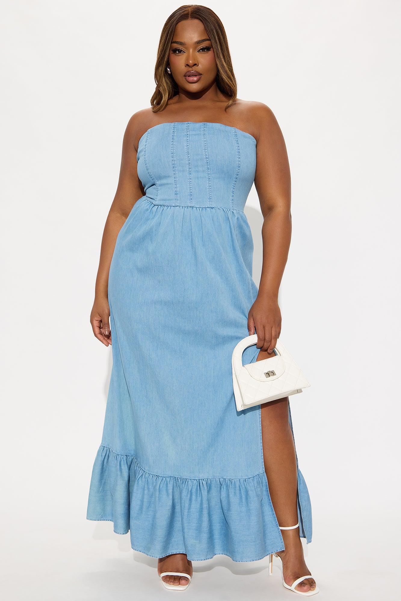 Ericka Denim Maxi Dress - Medium Wash Female Product Image