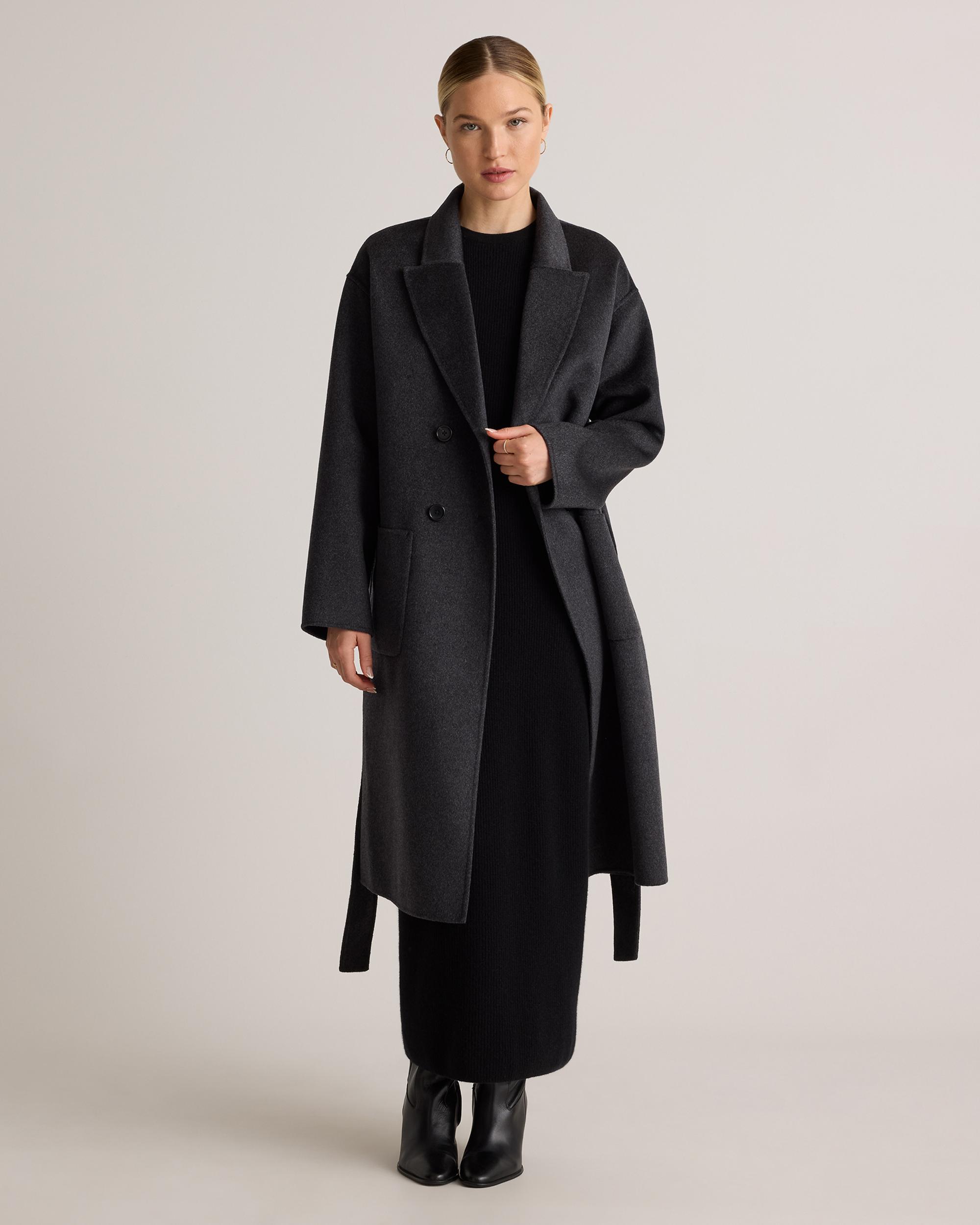 Quince | Women's 100% Mongolian Cashmere Double-Faced Double-Breasted Wrap Coat Product Image