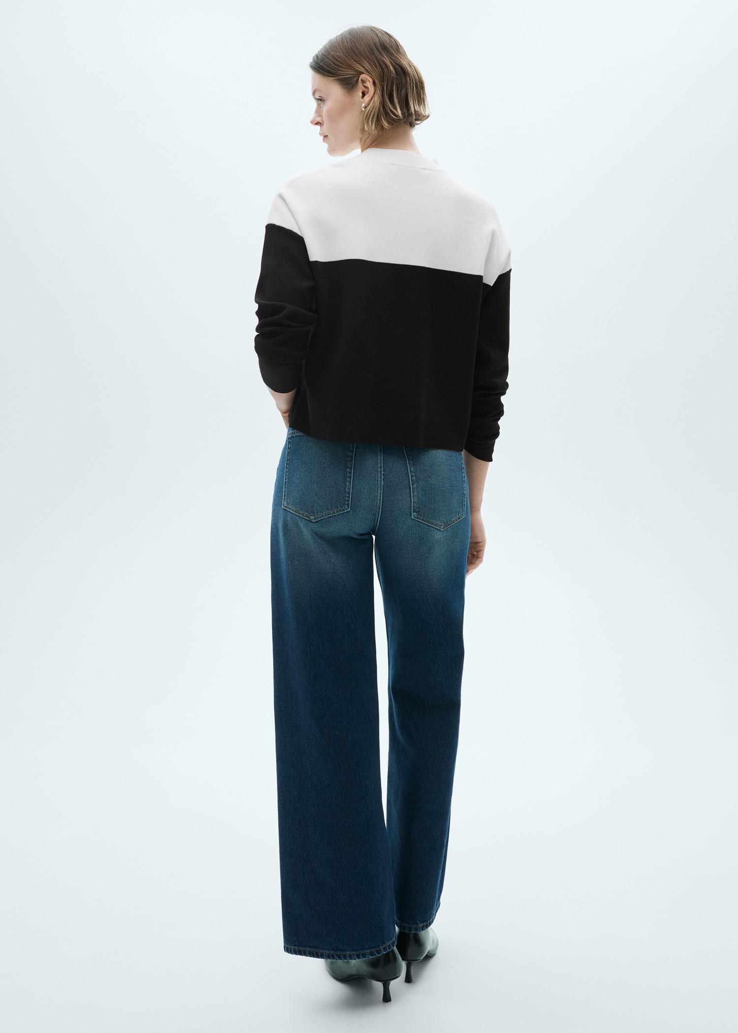 Two-tone sweater with perkins neck - Women | MANGO USA Product Image
