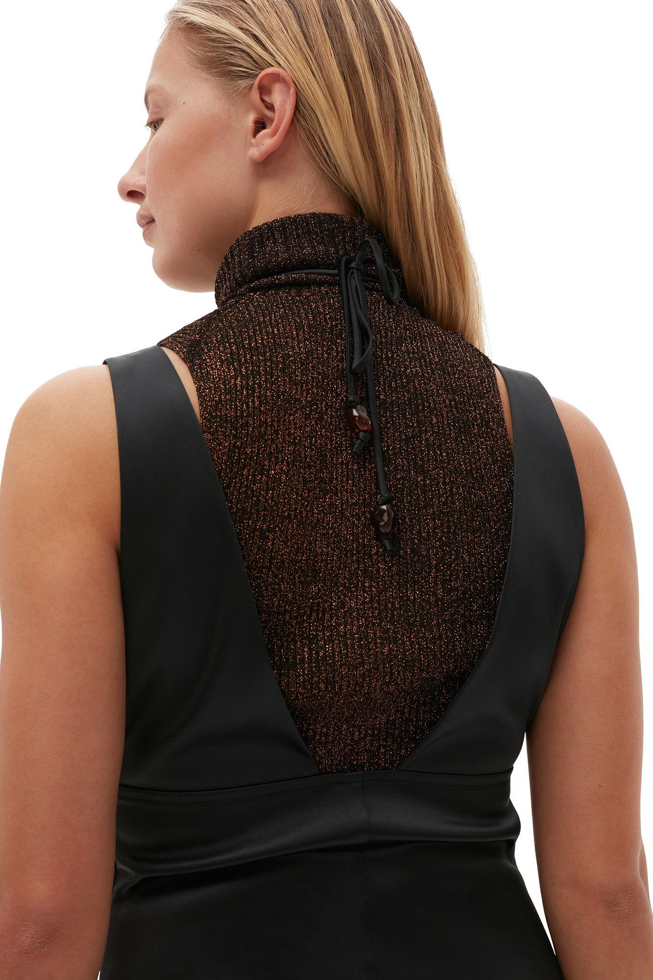 Double Satin Halter-Neck Dress Product Image