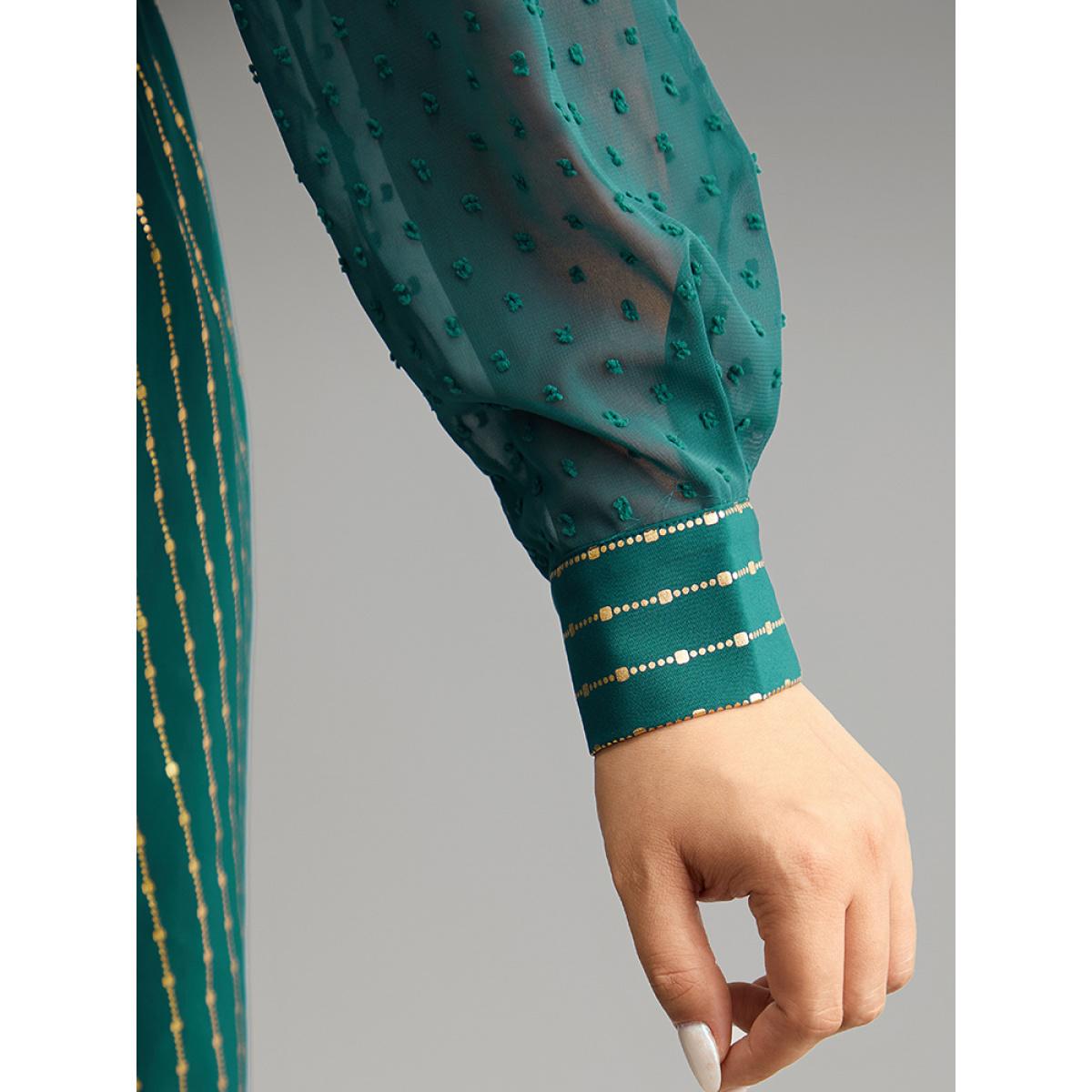 Plus Size Glitter Striped Patchwork Mesh Square Neck Dress Cyan Women Party See through Square Neck Long Sleeve Curvy Midi Dress BloomChic 28/5X Product Image