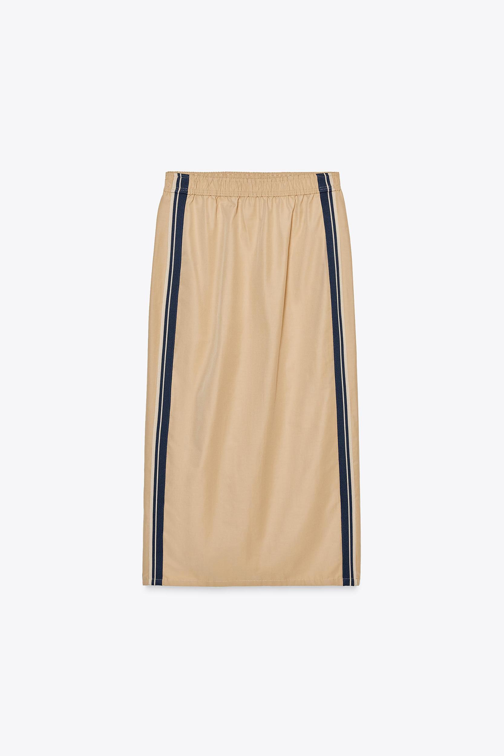 SIDE STRIPE MIDI SKIRT Product Image