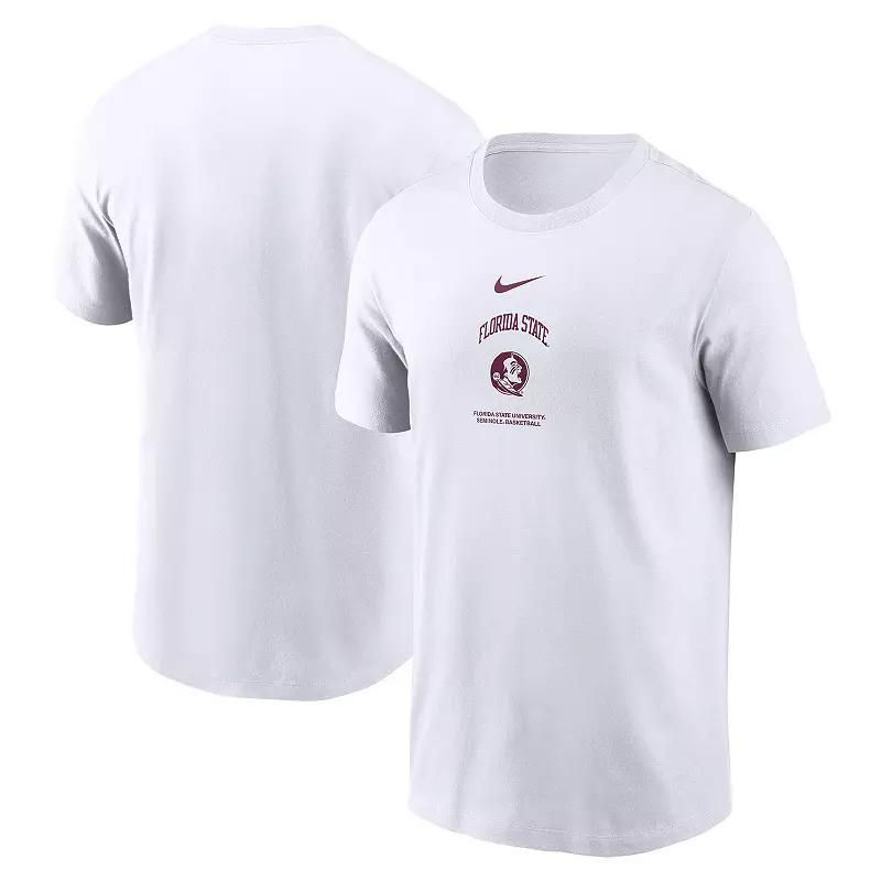 Men's Nike White Florida State Seminoles On-Court Basketball T-Shirt, Size: Small Product Image
