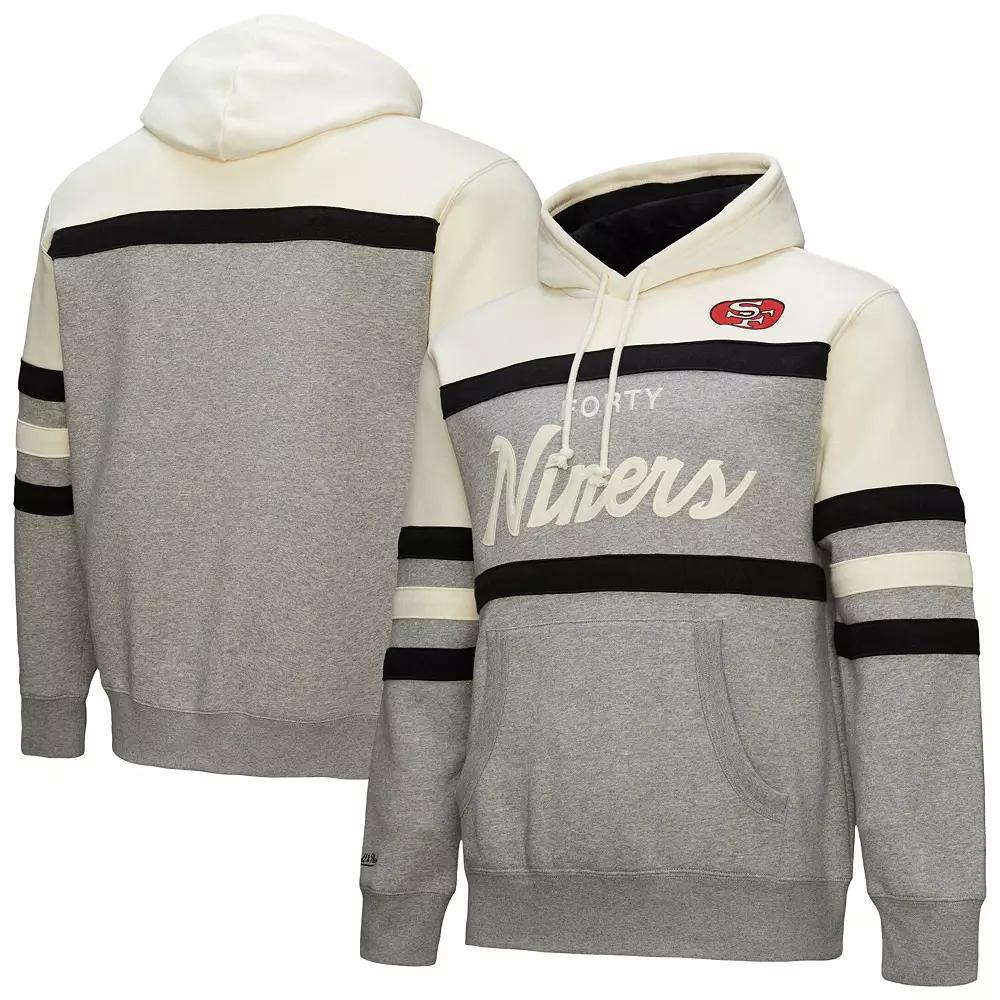 Men's Mitchell & Ness  Heather Gray San Francisco 49ers Head Coach Vintage Logo Pullover Hoodie, Size: Small, Grey Product Image