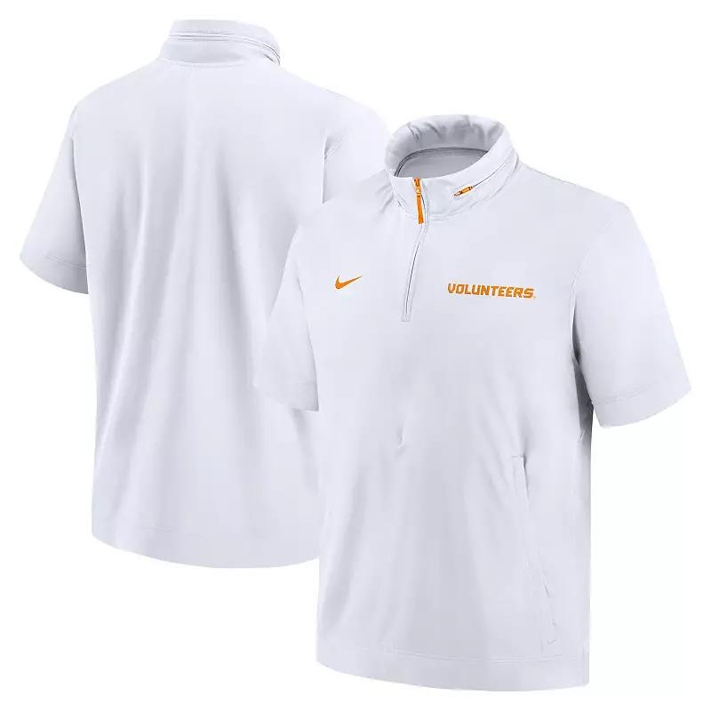 Men's Nike White Tennessee Volunteers 2024 Sideline Coach Short Sleeve Half-Zip Hoodie Jacket,  Product Image