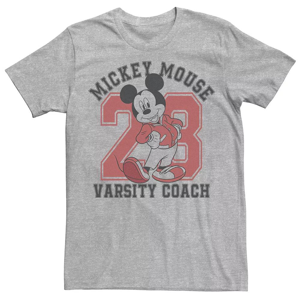 Disney's Mickey Mouse Varsity Coach Men's Tee, Size: Large, Athletic Grey Product Image