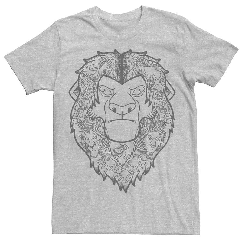 Men's Disney's The Lion King Drawn Character Fill Outlines Tee,  Product Image