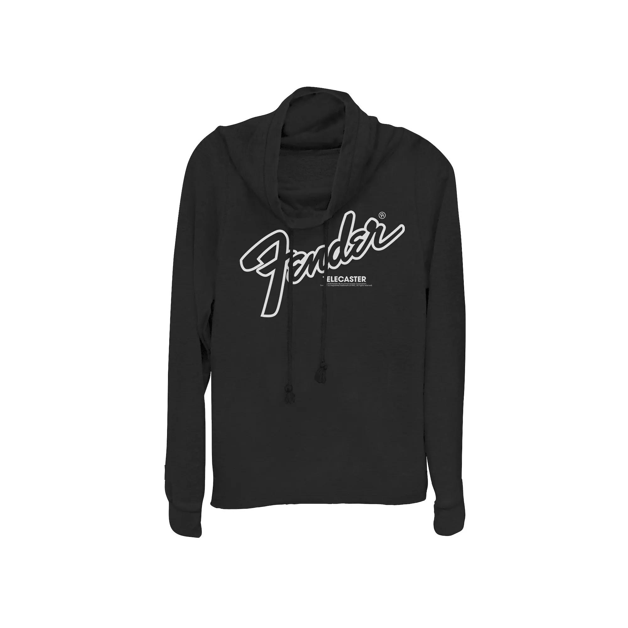 Juniors' Fender Telecaster Logo Outline Cowlneck Graphic Lightweight Long Sleeve, Girl's,  Product Image