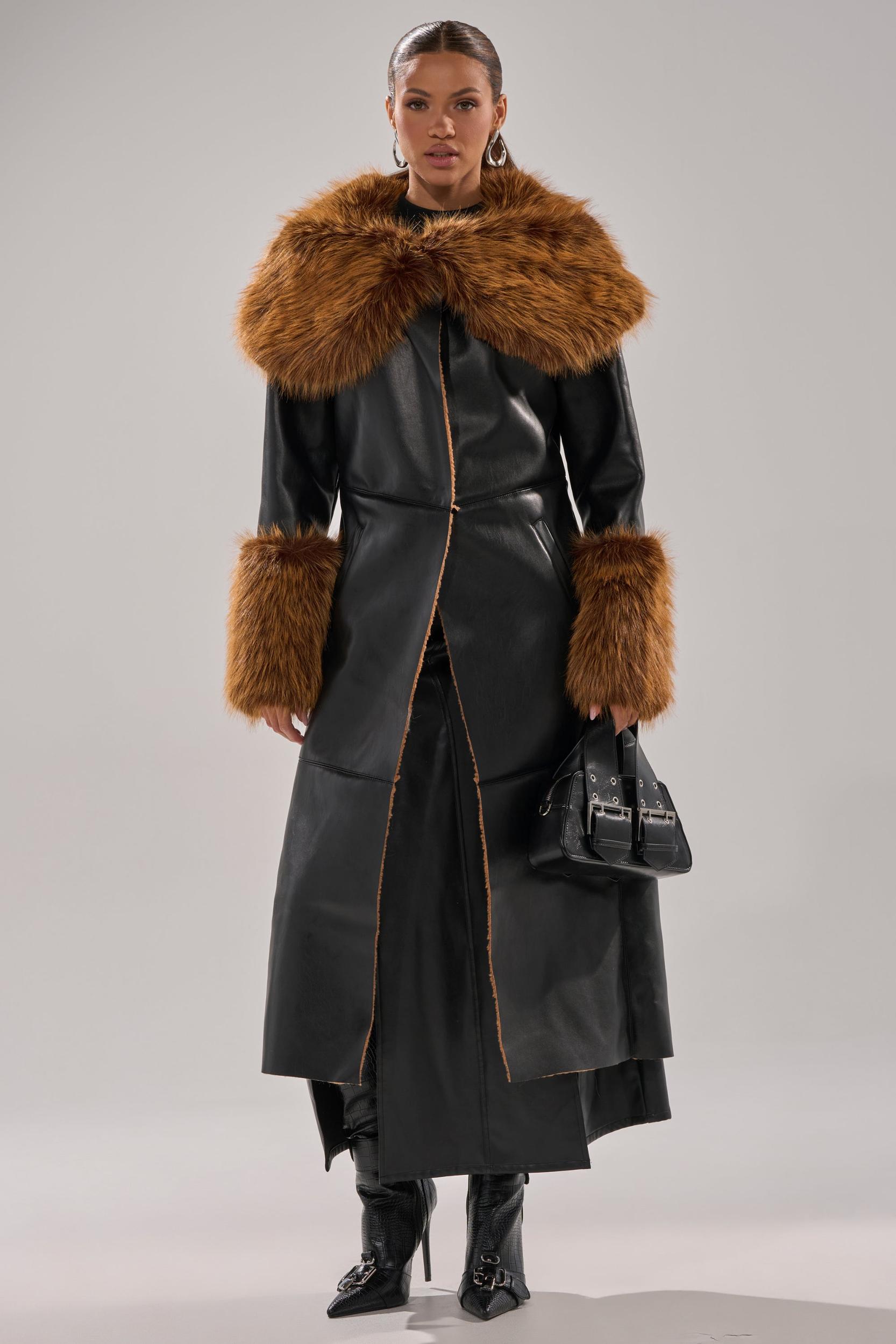 SIREN FUR TRIM TRENCH COAT Product Image