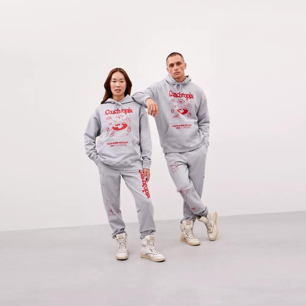 Hoodie With Flower Pot Print Product Image