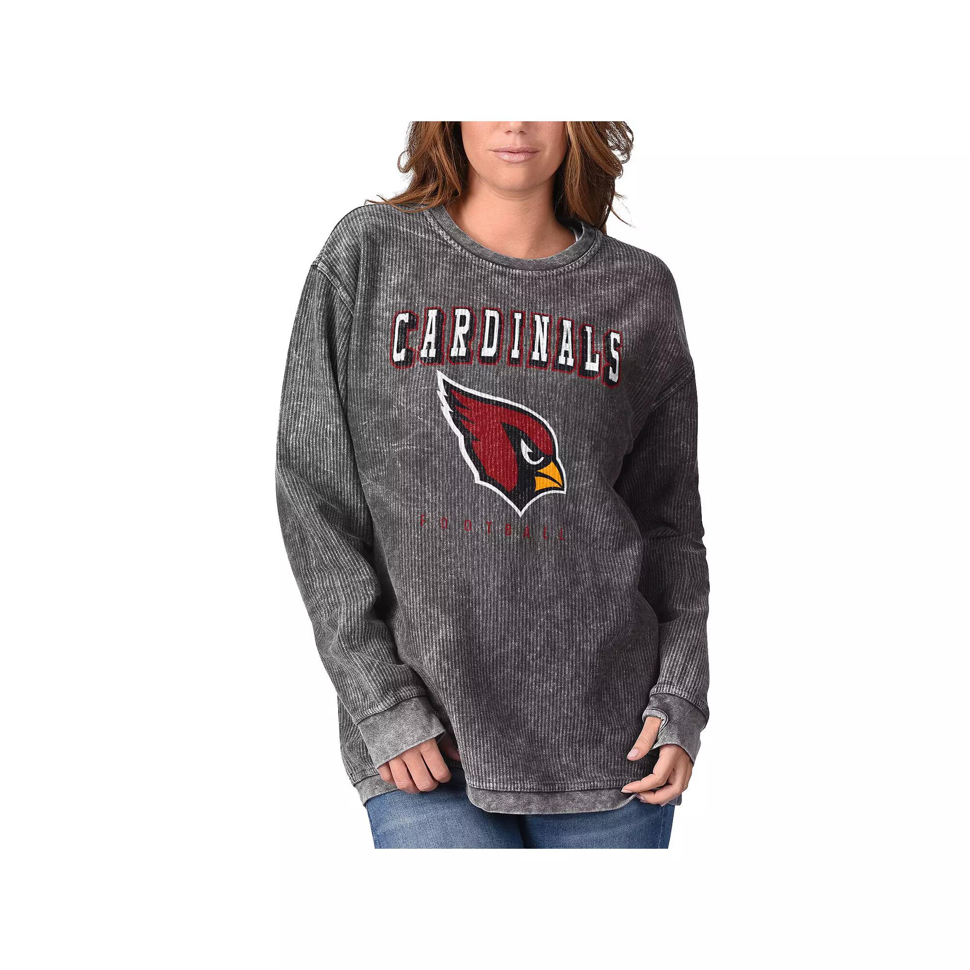 Women's G-III 4Her by Carl Banks Black Arizona Cardinals Comfy Cord Pullover Sweatshirt, Size: Medium Product Image