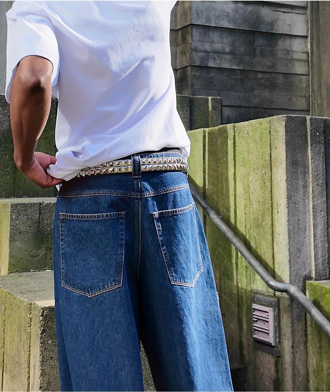 Empyre Ultra Wide Evening Dark Blue Skate Jeans Product Image