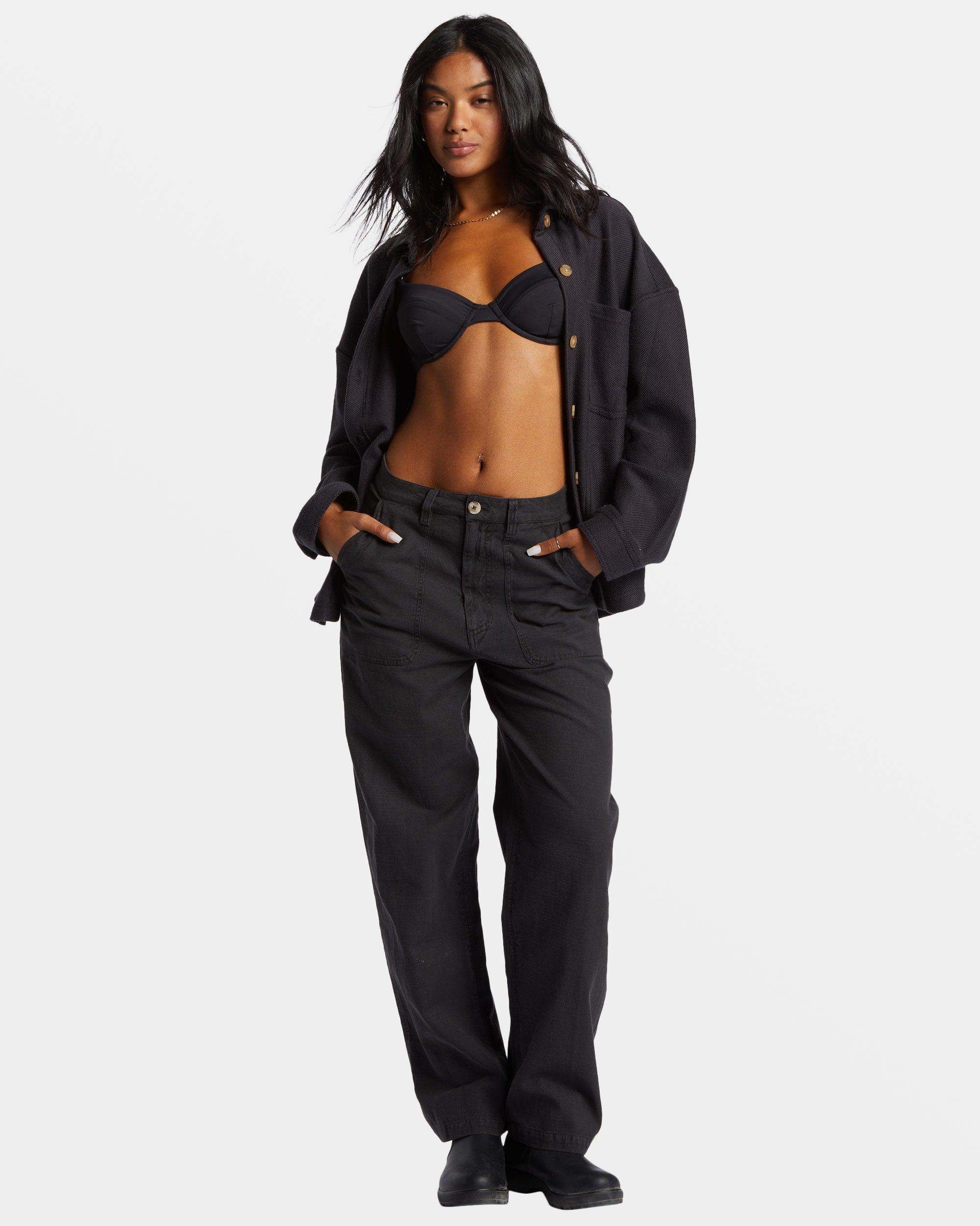 Everytime Oversized Shacket - Black Sands Female Product Image