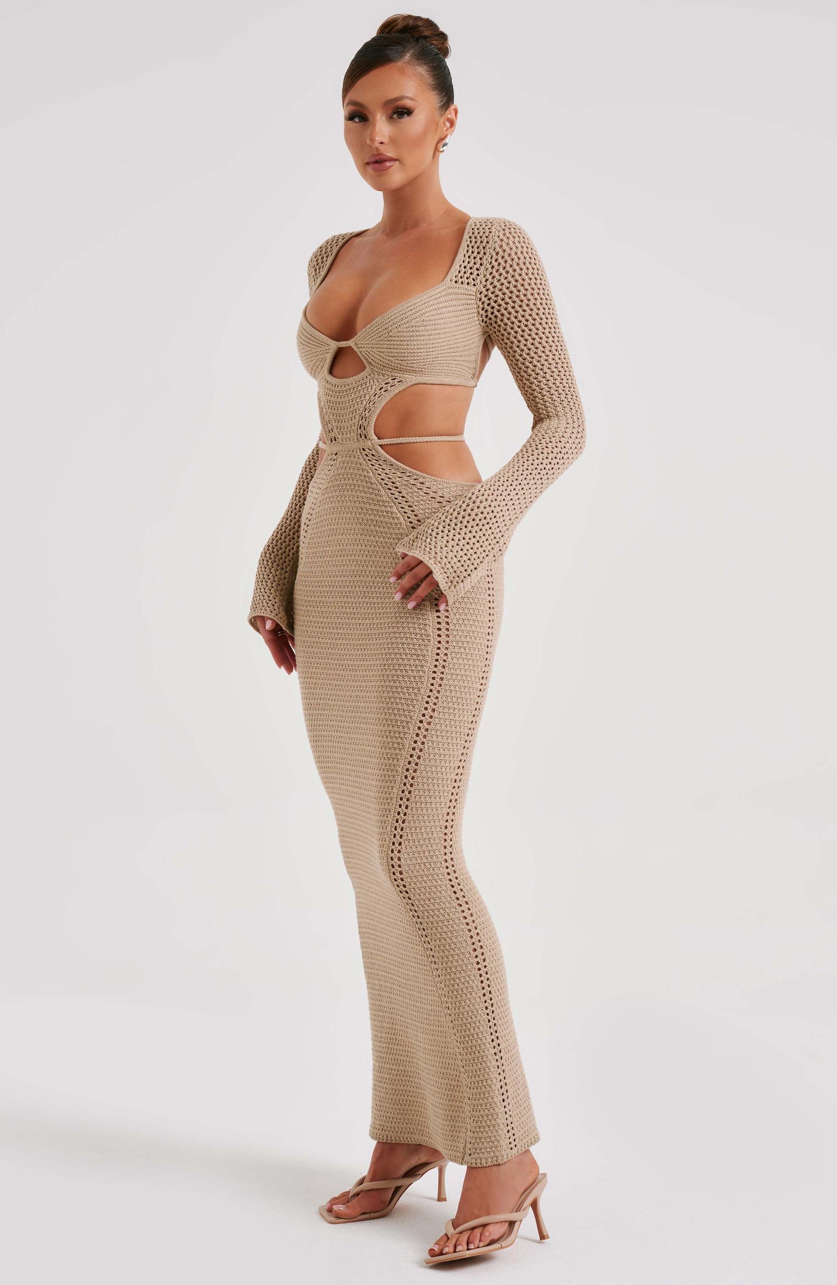 Nadine Maxi Dress - Beige Product Image