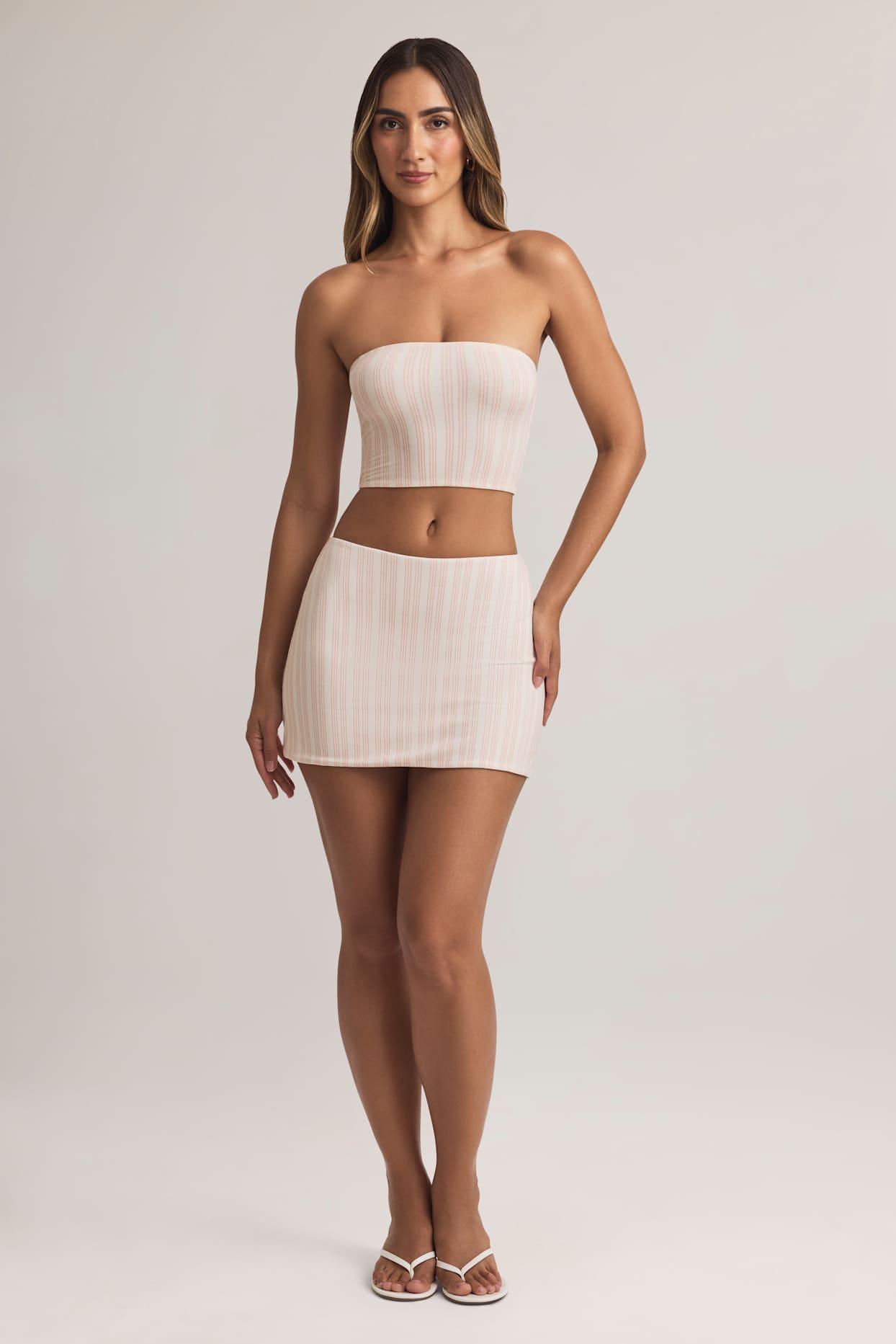 Modal Mid-Rise A-Line Mini Skirt in Stripe Print Product Image