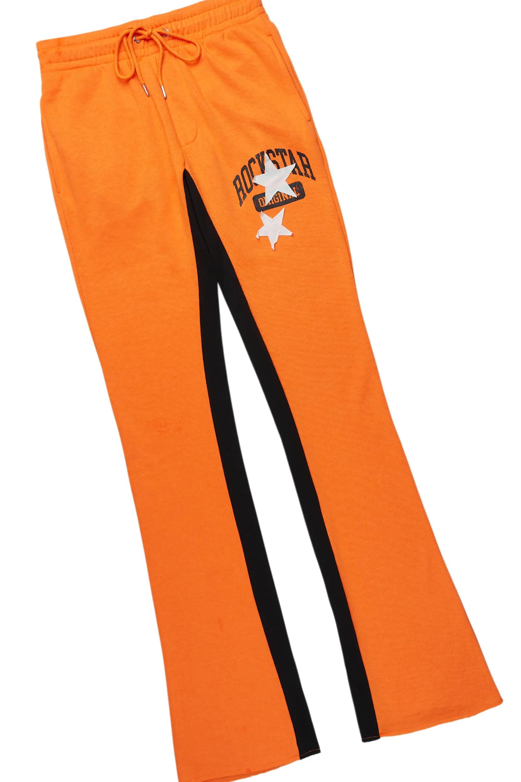 Mallor Orange Baggy Stacked Hoodie Track Set Male Product Image