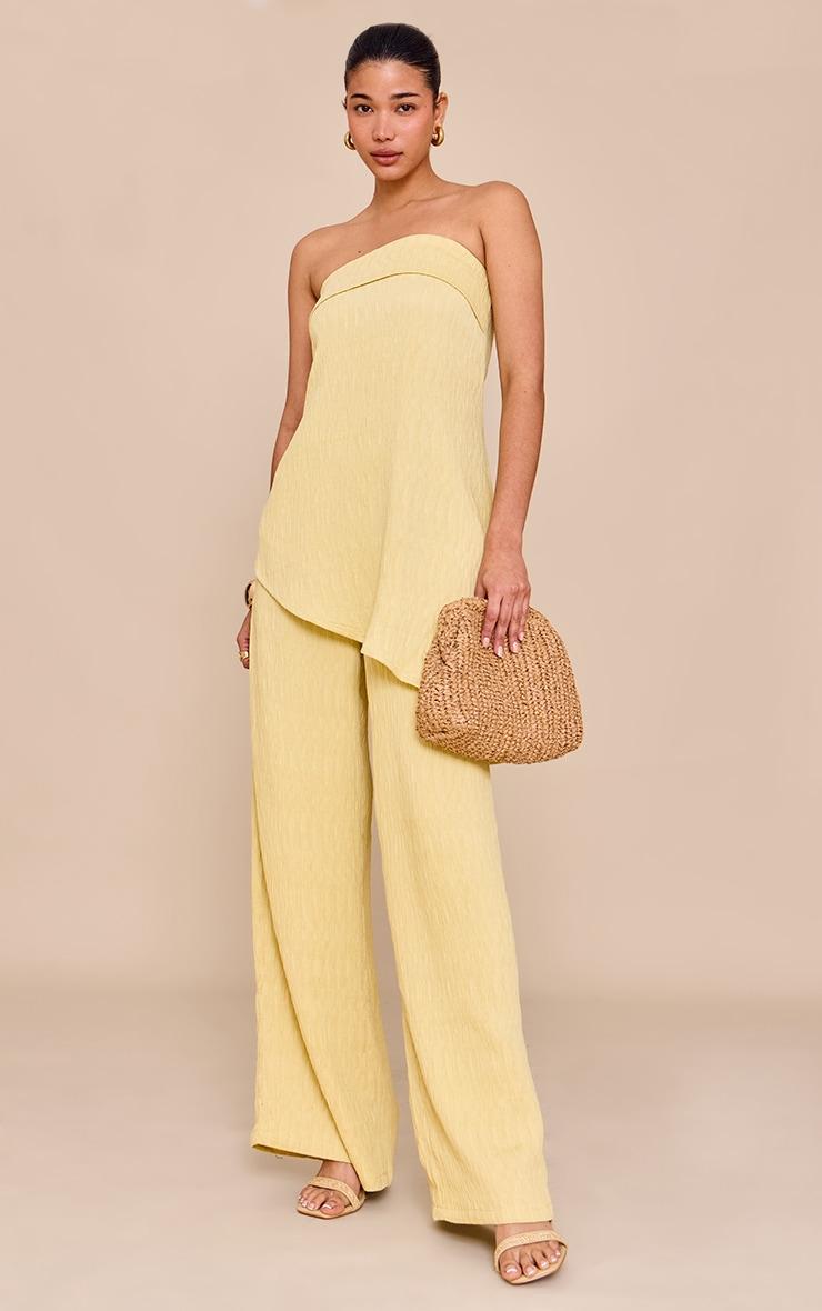 Lemon Textured Wide Leg Pant Product Image