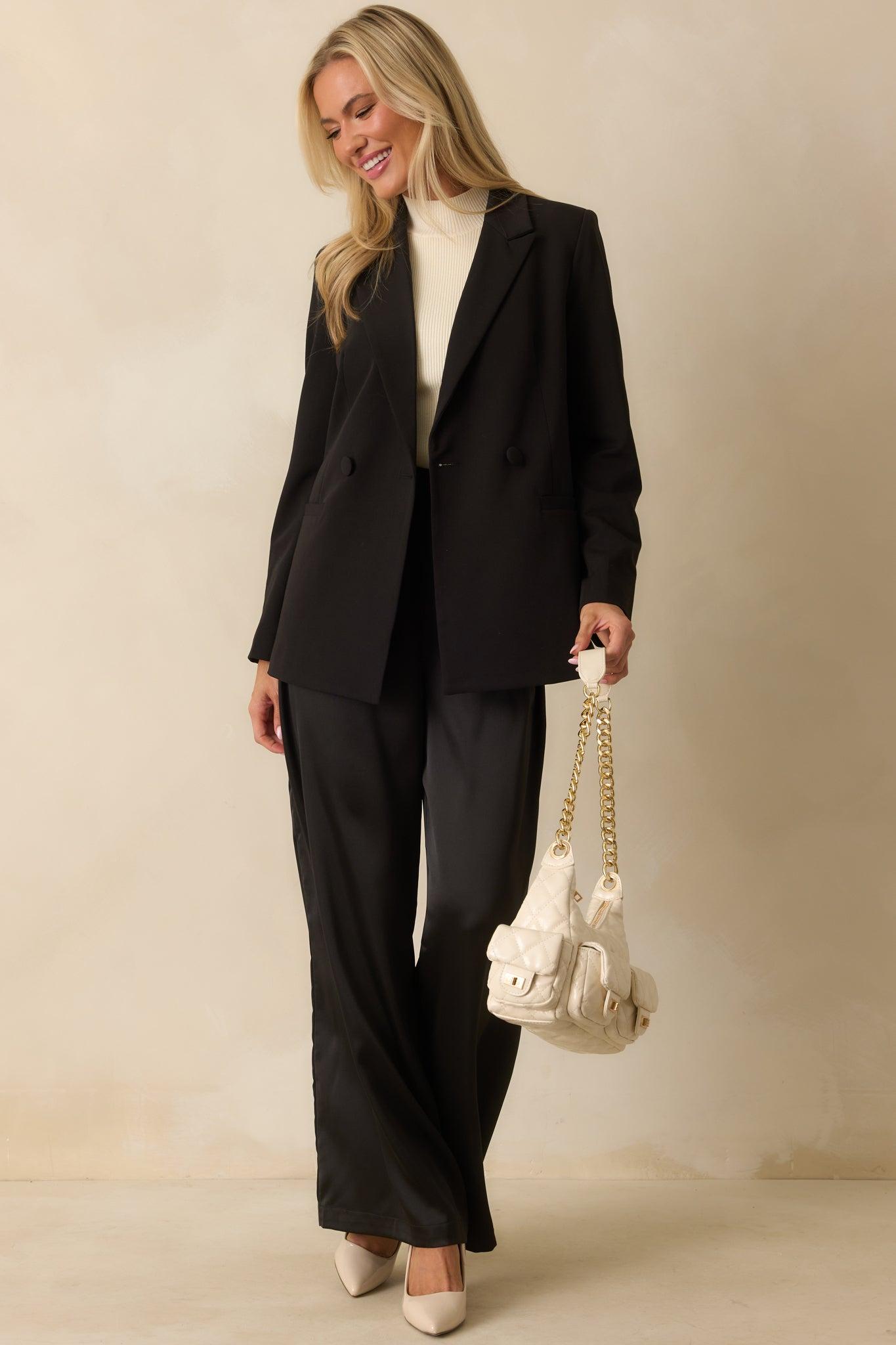 Down To Business Black Blazer Product Image