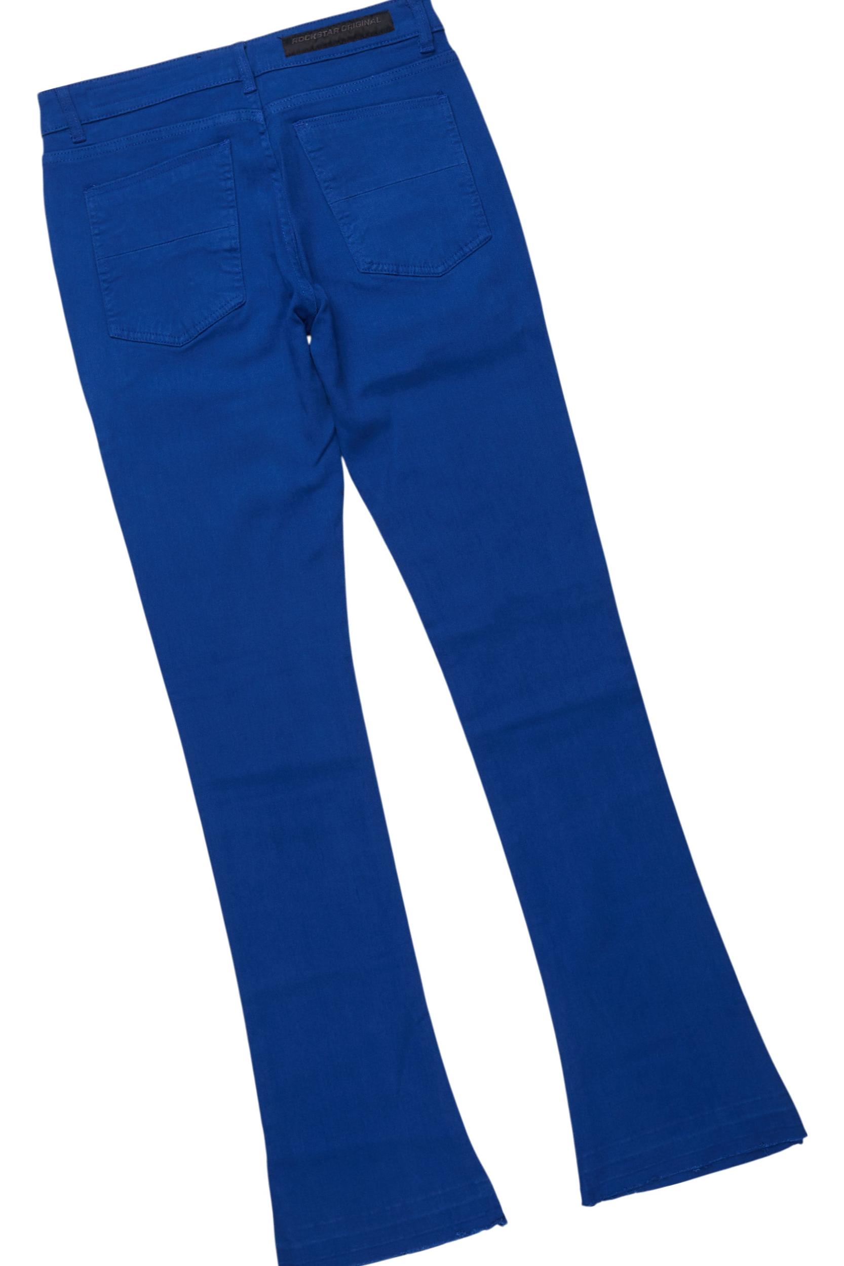 Sana White/Royal T-Shirt/Dag Stacked Flare Jean Set Male Product Image