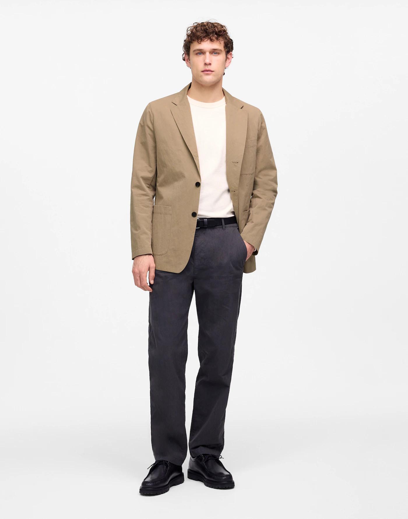 Unstructured Three-Button Blazer in Cotton Blend Product Image