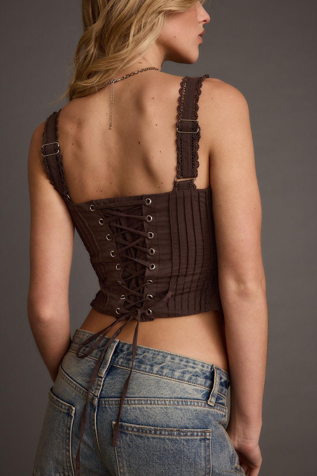 Blakely Brown Corset Top Product Image
