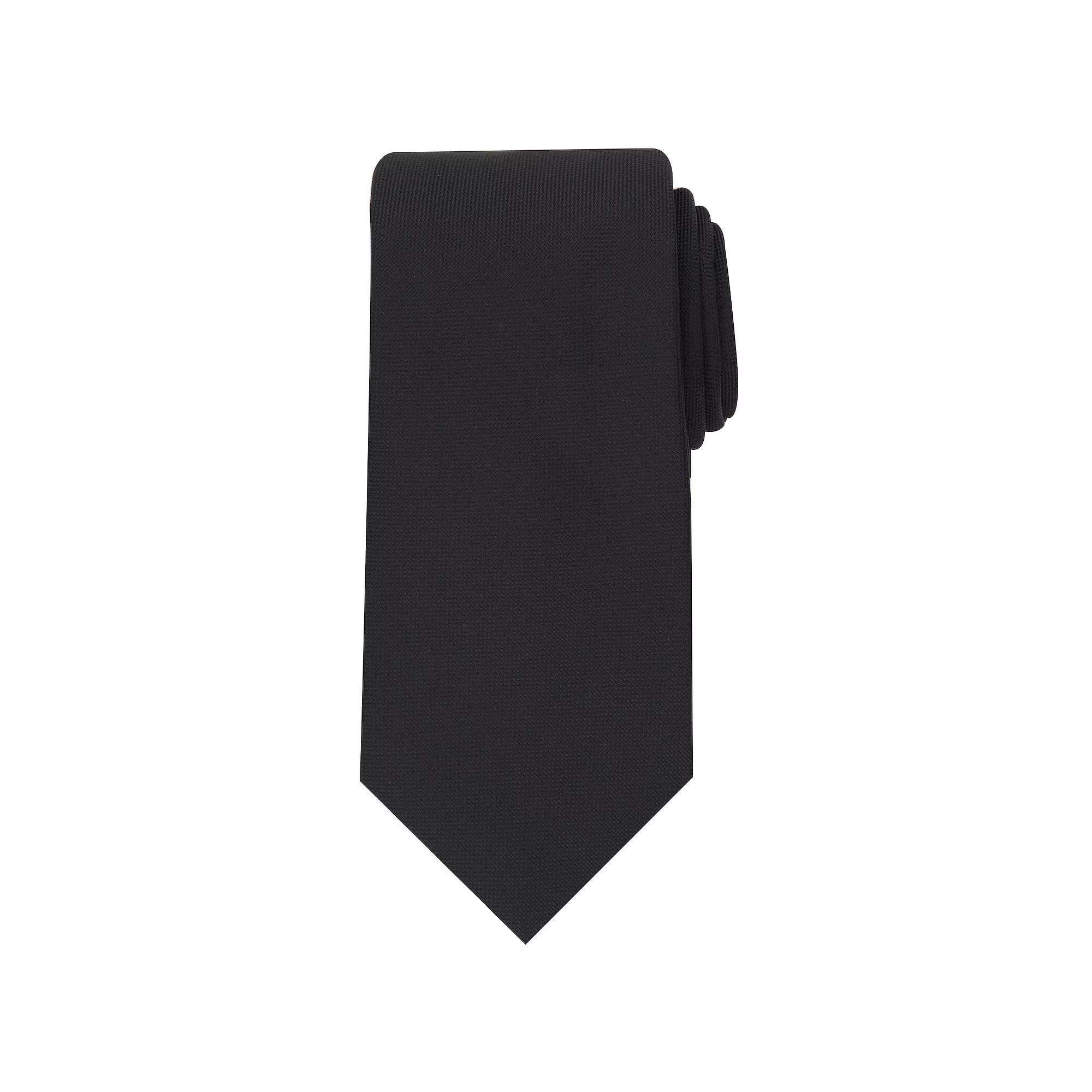 Men's Bespoke Solid Tie, Black Conway Product Image